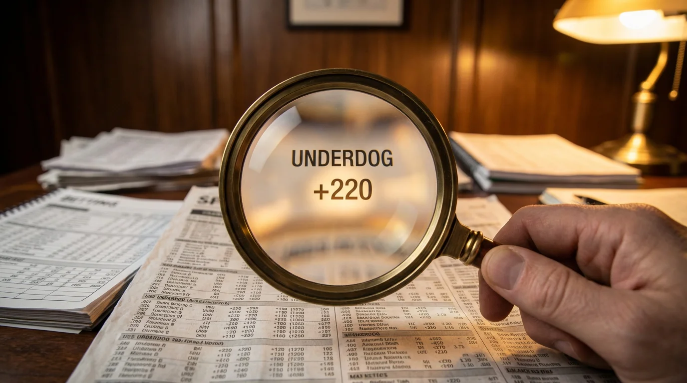 Lupe über Sportwetten-Quoten als Symbol für das Finden von Value Wetten in der Bundesliga